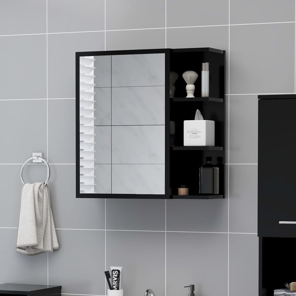 Bathroom Cabinet Wall Mounted Mirrored Storage Cupboard Shelf