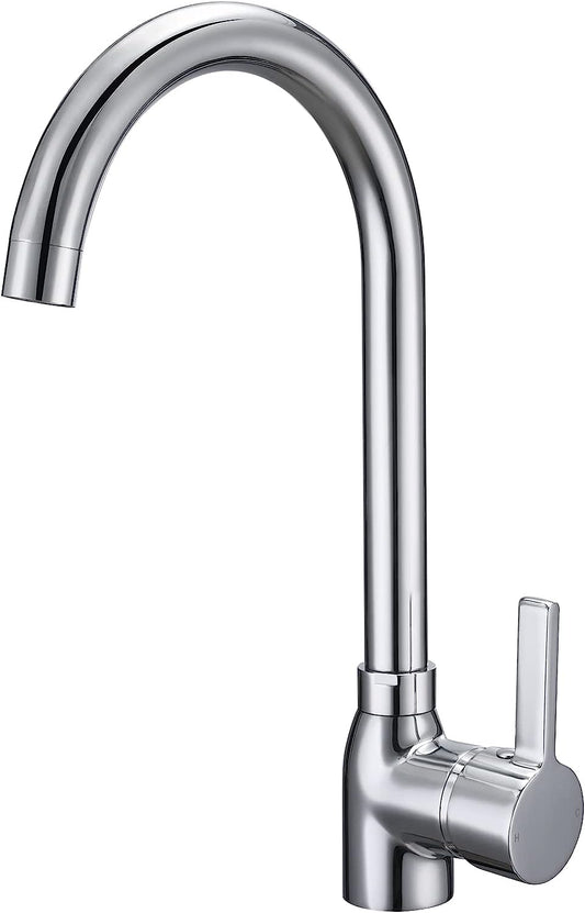 Kitchen Taps Mixer Chrome Monobloc Kitchen Sink Taps Mixer 1 Hole Single Lever Mono Kitchen Mixer Taps 1 Hole 360° Swivel Kitchen Faucet