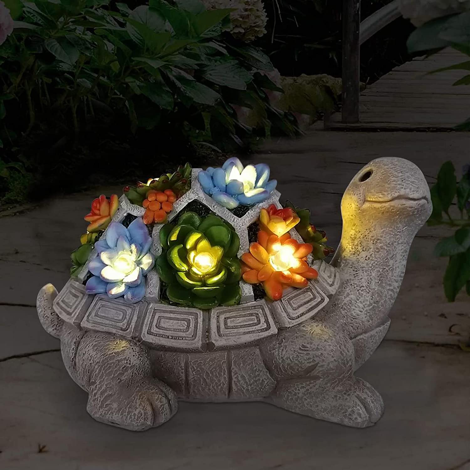 Solar Turtle Statue Garden Ornaments Outdoor Decorations