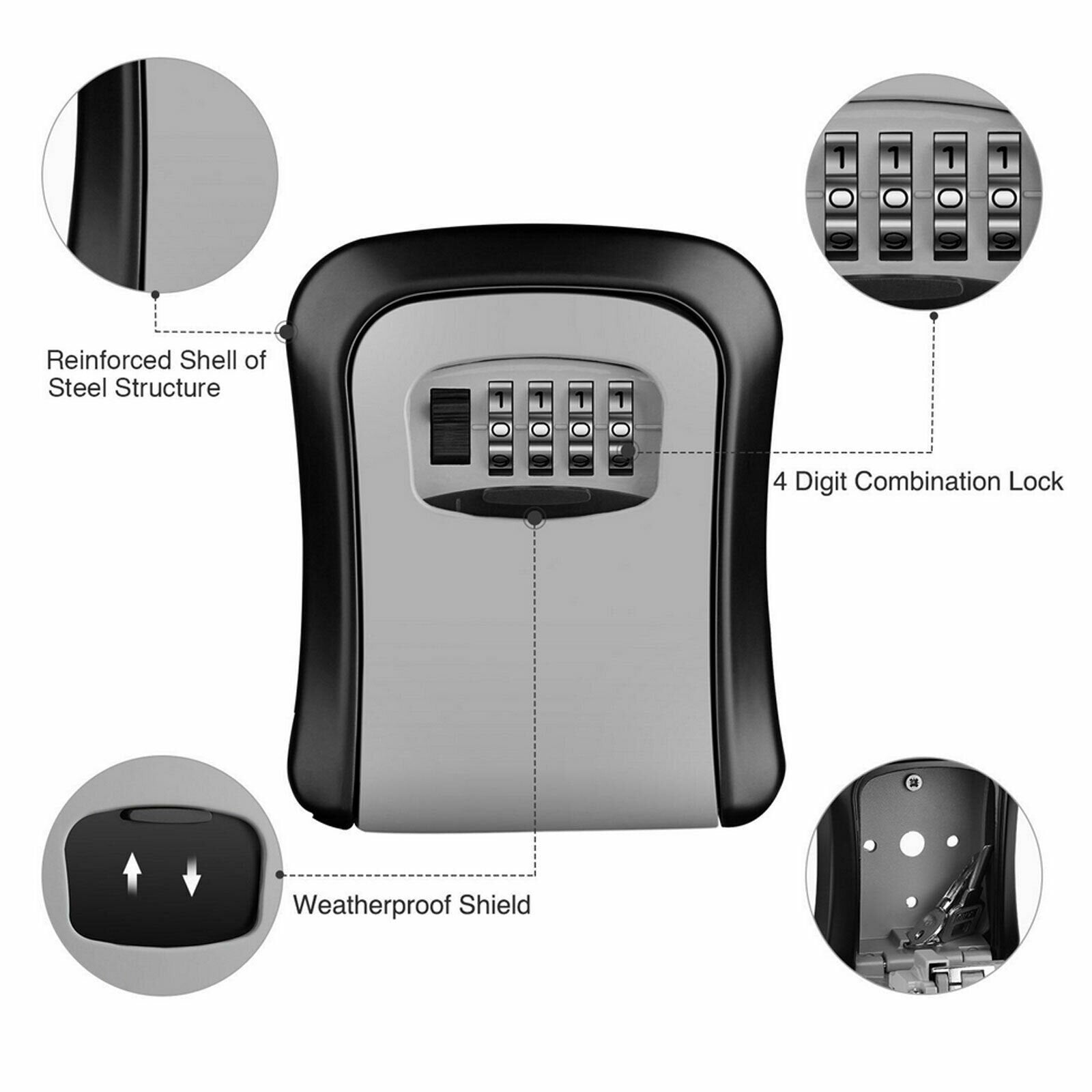 4 Digit Wall Mounted Key Safe Box