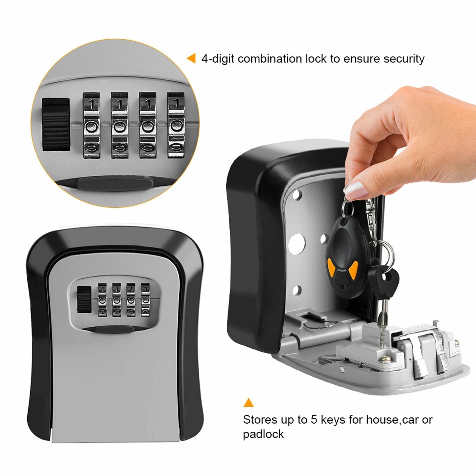 4 Digit Wall Mounted Key Safe Box