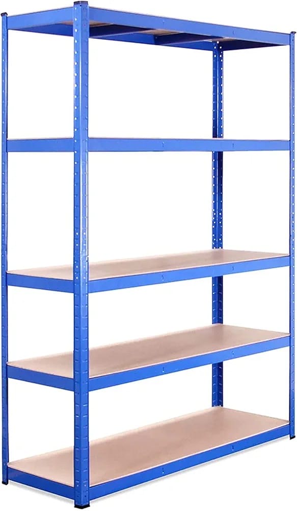 Blue - 5 Tier - 875KG Capacity (175KG Per Shelf) - Workshop, Shed, Office - 5 Year Warranty