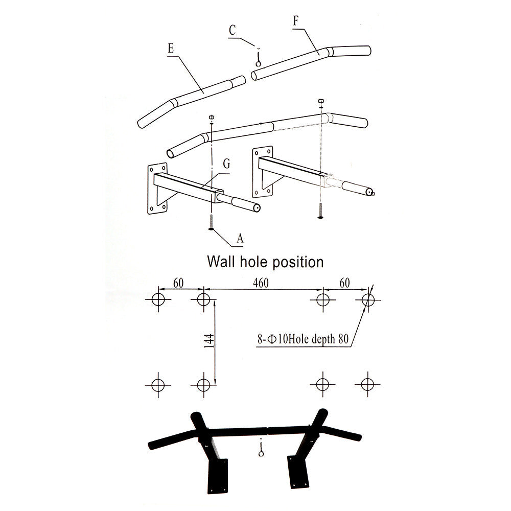 Wall-mounted Multifunctional Horizontal Bar