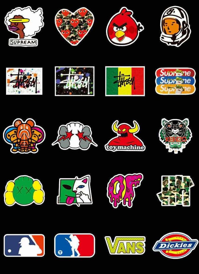 101pcs Brand Logo Sticker Pack