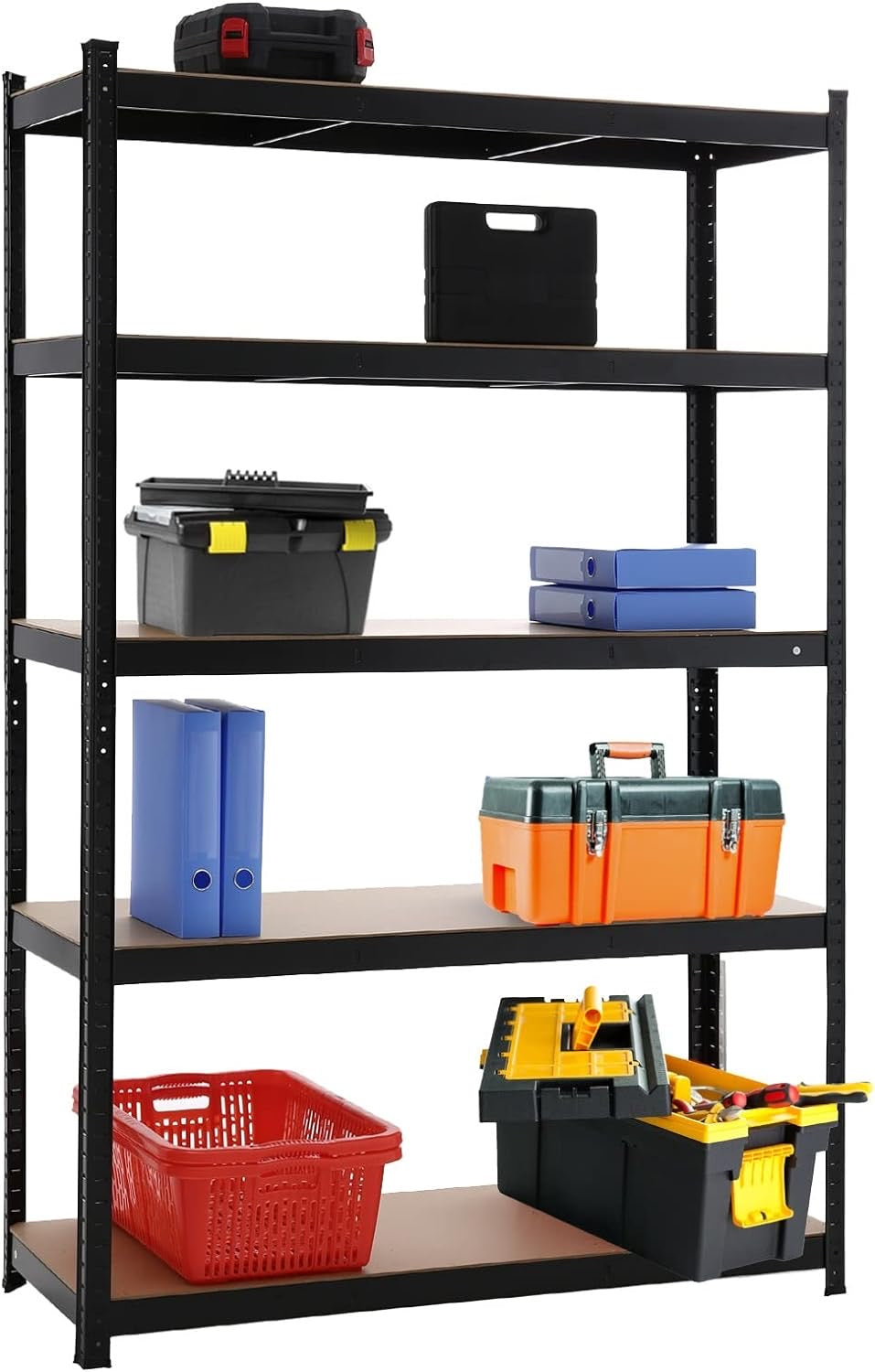 5 Tiers Metal Shelving Units Warehouse Racking Shelf Heavy Duty Steel 175kgs Per Bay 180X100X40CM