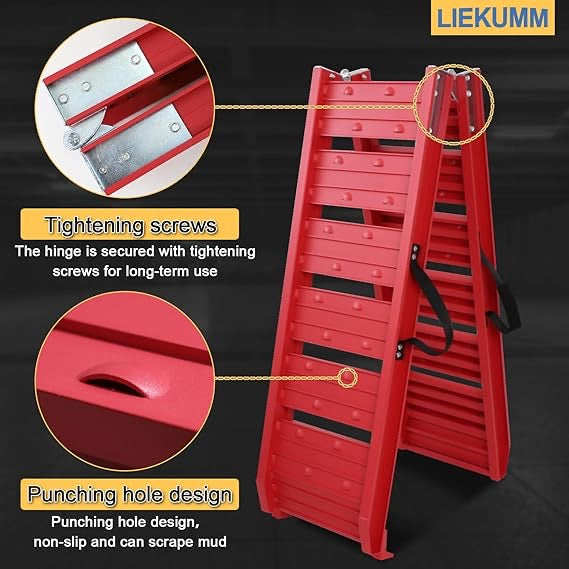 Aluminum Loading Ramp 182.5cm, Motorbike Loading Ramp for ATV, Motorcycle, Truck, Scooter, 250kg Capacity, Red