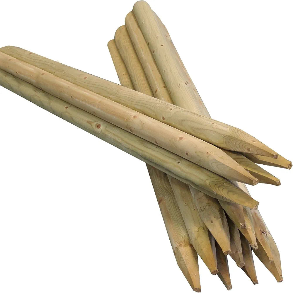 120 Pack 1.8m (6ft) x 60mm Diam Pressure Treated Round Fence Post Stakes