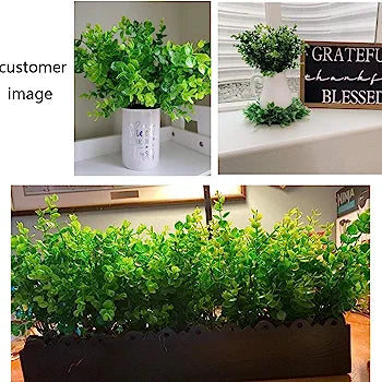 12pcs Artificial Plants,Plastic Greenery Shrubs UV Resistant