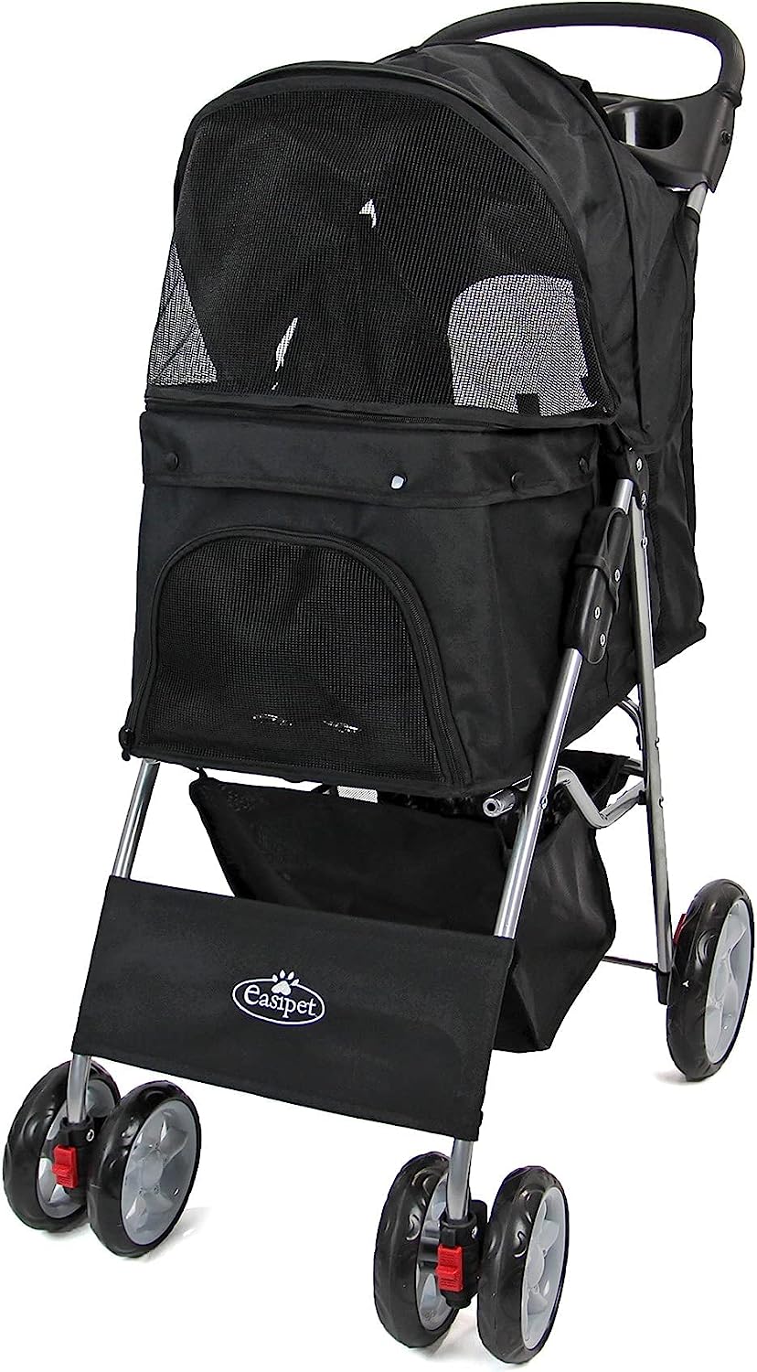 Pet Travel Dog Stroller Pushchair Black