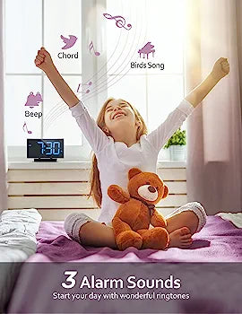 Digital Alarm Clock Modern Curved Design