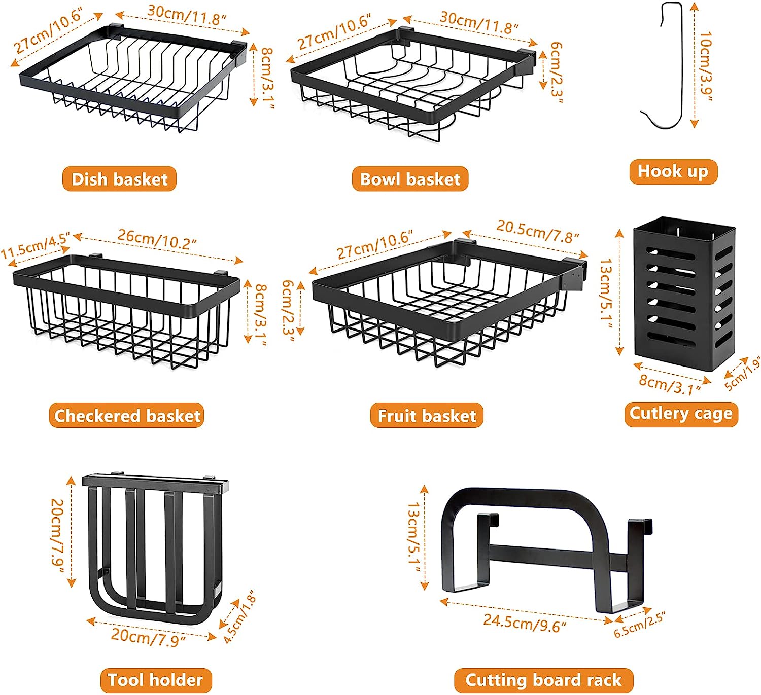 Over The Sink Dish Drying Rack Utensil Holder Drain Kitchen Drainer Storage Adjustable Length(85~100cm)