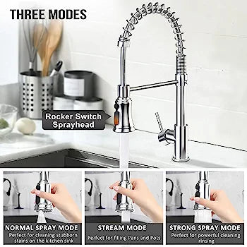 360° Swivel Pull Down Kitchen Tap, Kitchen Sink Mixer Tap with 360°