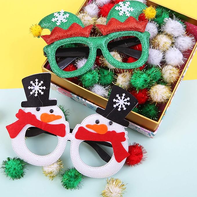 20 Styles Christmas Party Glasses Frames Christmas Decoration Eyeglasses Xmas Costume Glasses Frame for Holiday Favors