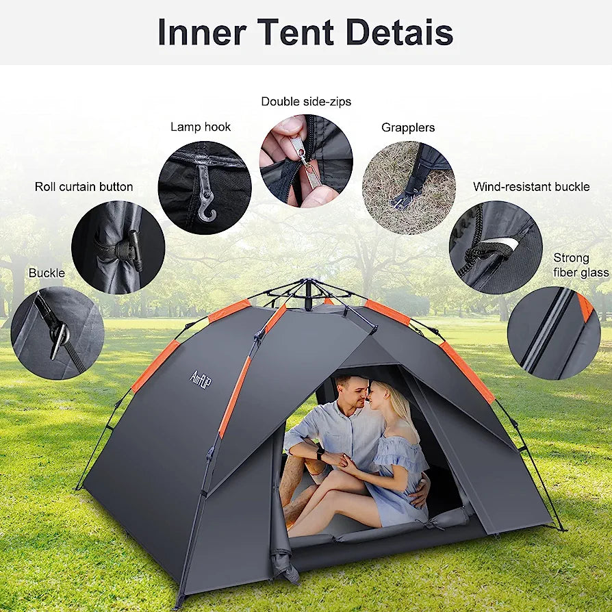 Camping Tent Automatic 3 Man Person Instant Tent Pop Up