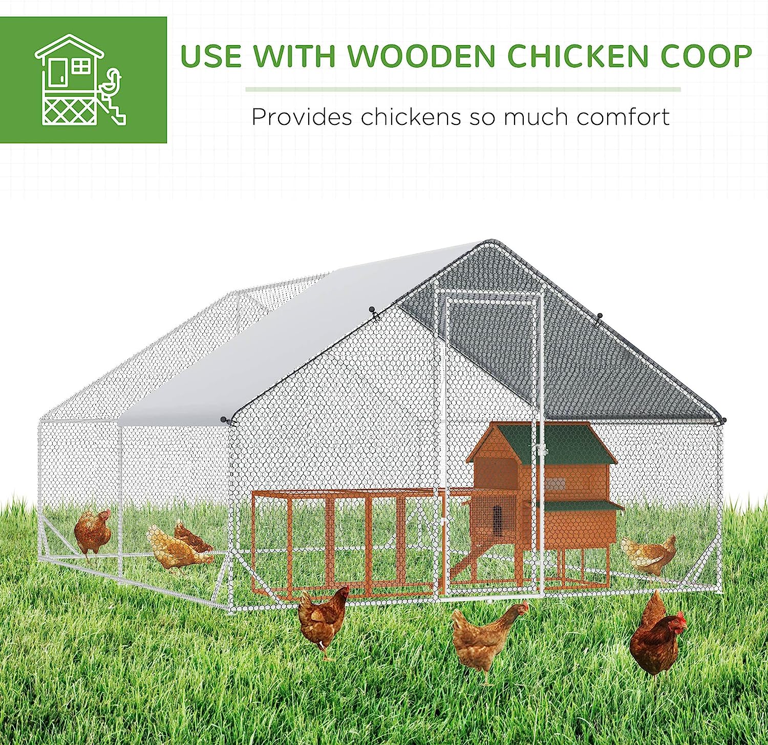 Versatile Silver Pet Playpen: Secure Outdoor Habitat for Chickens, Rabbits, and Ducks, 3 x 4 x 2m