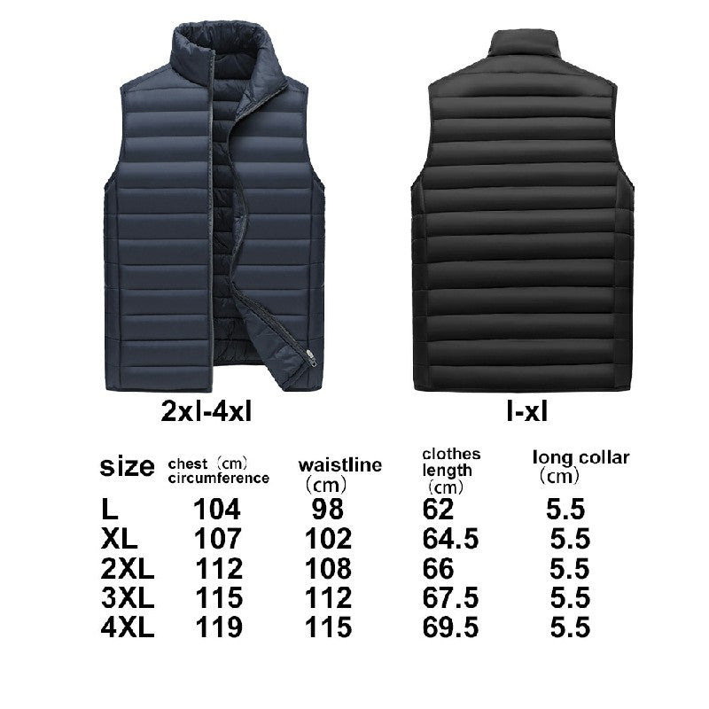 Ultralight Men Sleeveless Body Warmer Quilted Padded Winter Jacket Puffer Gilet Male - Black L