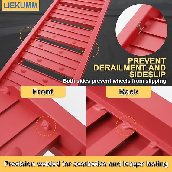 Aluminum Loading Ramp 182.5cm, Motorbike Loading Ramp for ATV, Motorcycle, Truck, Scooter, 250kg Capacity, Red