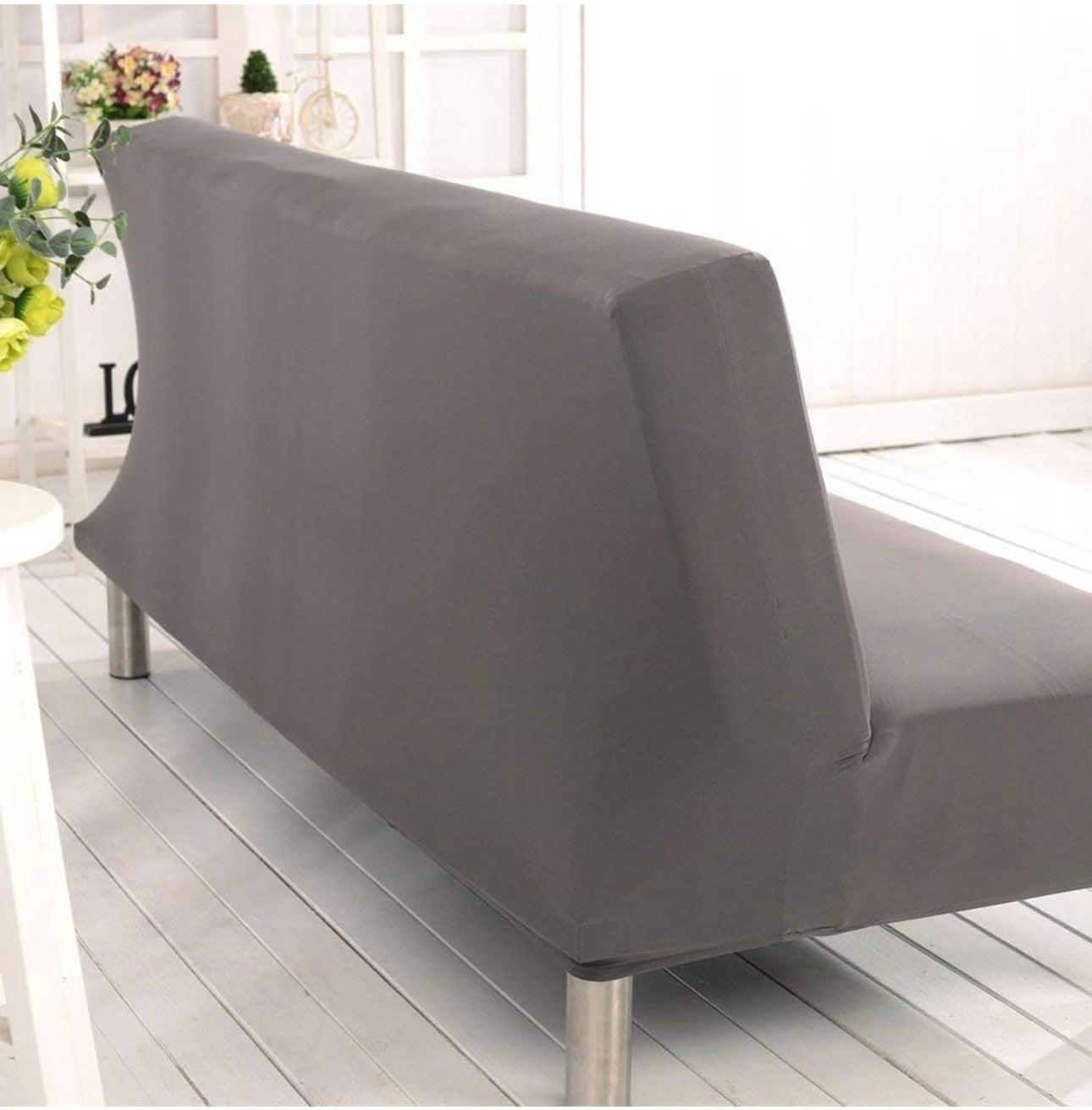 Armless Sofa Bed Cover Polyester Spandex Stretch Futon Slipcover Protector 3 Seater Elastic Full Folding Couch Sofa Cover fits Folding Sofa Bed without Armrests 80