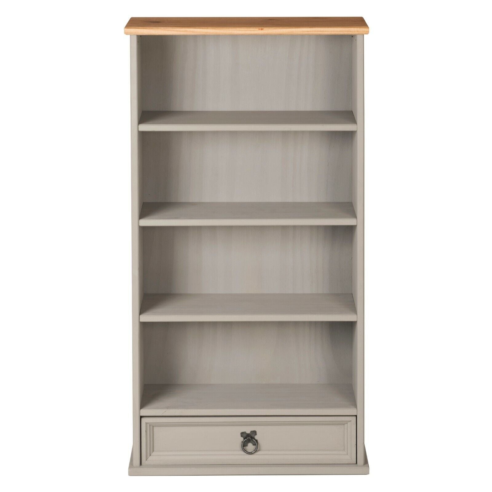 Grey Bookcase with 4 Shelves and 1 Drawer