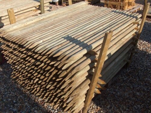 60x1.5m 5ft 50mm dia. round wooden fence posts stakes - pressure treated post