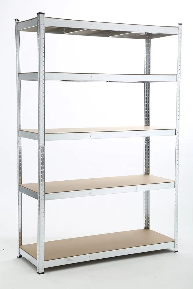 5 Tiers Metal Shelving Units Warehouse Racking Shelf Heavy Duty Steel 175kgs Per Bay 180X100X40CM