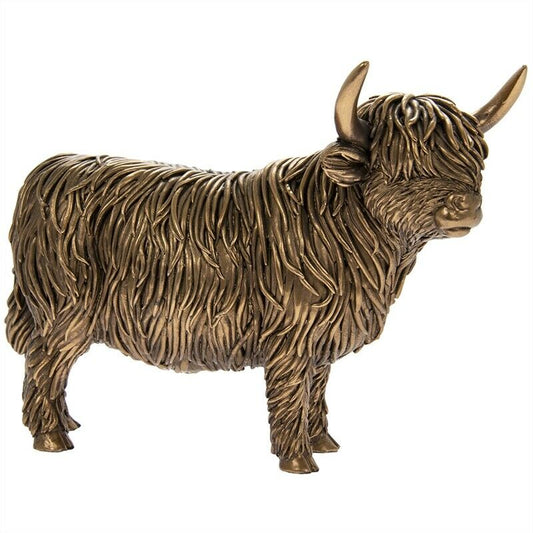 BRONZE HIGHLAND COW ORNAMENT