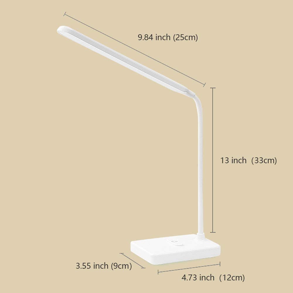 Cordless Led Desk Table Lamp Rechargeable Large Capacity With Touch Control 3 Colours, 6 Brightness Dimmable