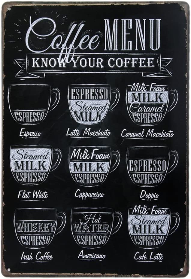 20x30cm Vintage Coffee Metal Tin Wall Sign Plaque