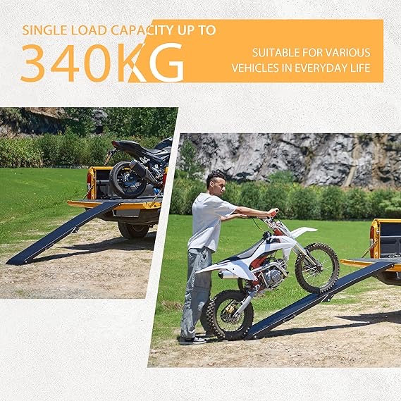 Anti-slip Loading Ramp, gardhom 203x28cm ATV Motorcycles Loading Ramp with 340KG/Pack Loading Capacity