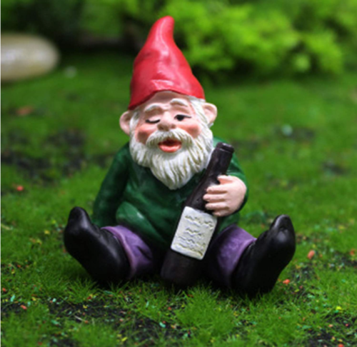 4X Mini Drunk Gnomes Dwarf Fairy Garden Statue Miniatures Courtyard Elf Figure