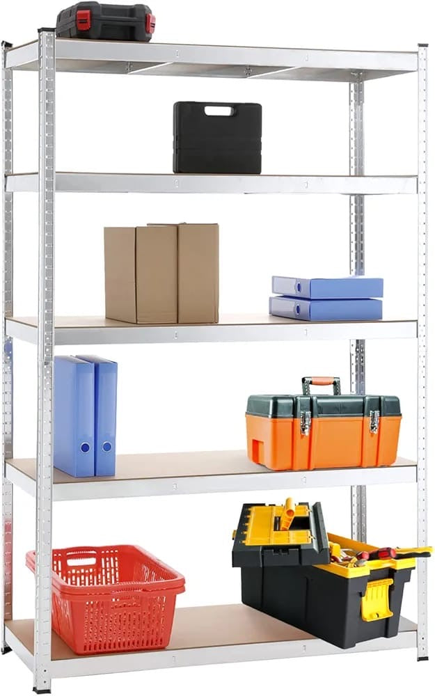 5 Tiers Metal Shelving Units Warehouse Racking Shelf Heavy Duty Steel 175kgs Per Bay 180X100X40CM