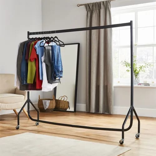 6ft Heavy Duty Clothes Rail Home Shop Garment Hanging Display Stand Rack