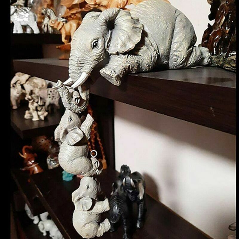 Elephant Shelf Ornament Sculptures