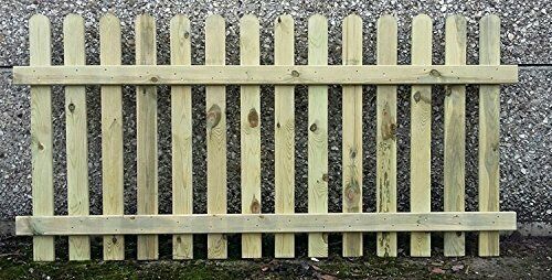 90cm (3ft) tall x 1.8m (6ft) Picket Garden Fence Panel hand built treated wood