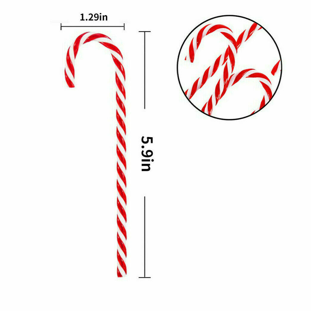 10x Large Plastic Candy Cane Christmas Tree Hanging Decor Xmas Prop Ornament UK