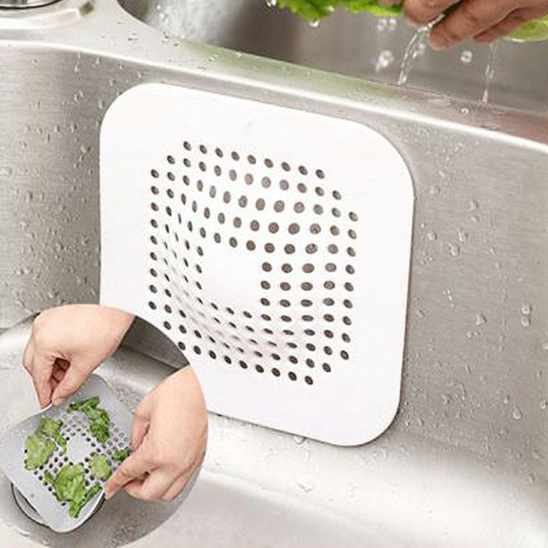 Square Sink Mats Dish Sink Drainer Soft Scratch Protector - Grey and White