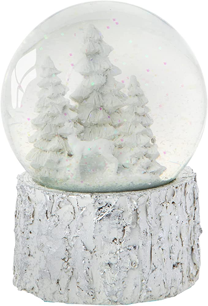 Christmas Musical Snow Globe - Wind Up & Play - Traditional Festive Decoration - Large 14cm