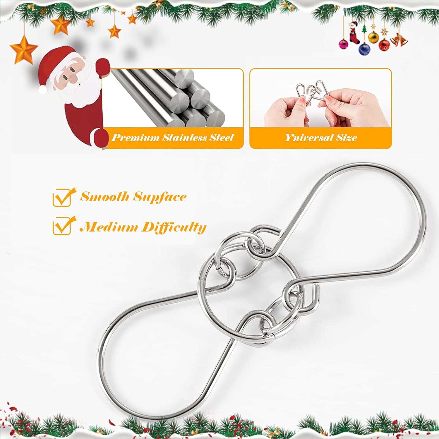 Metal Wire Puzzle Advent Calendar 2022,24 Days of Surprise Christmas Countdown Calendar, Brain Teaser IQ Test Unlock Interlock Challenge Game