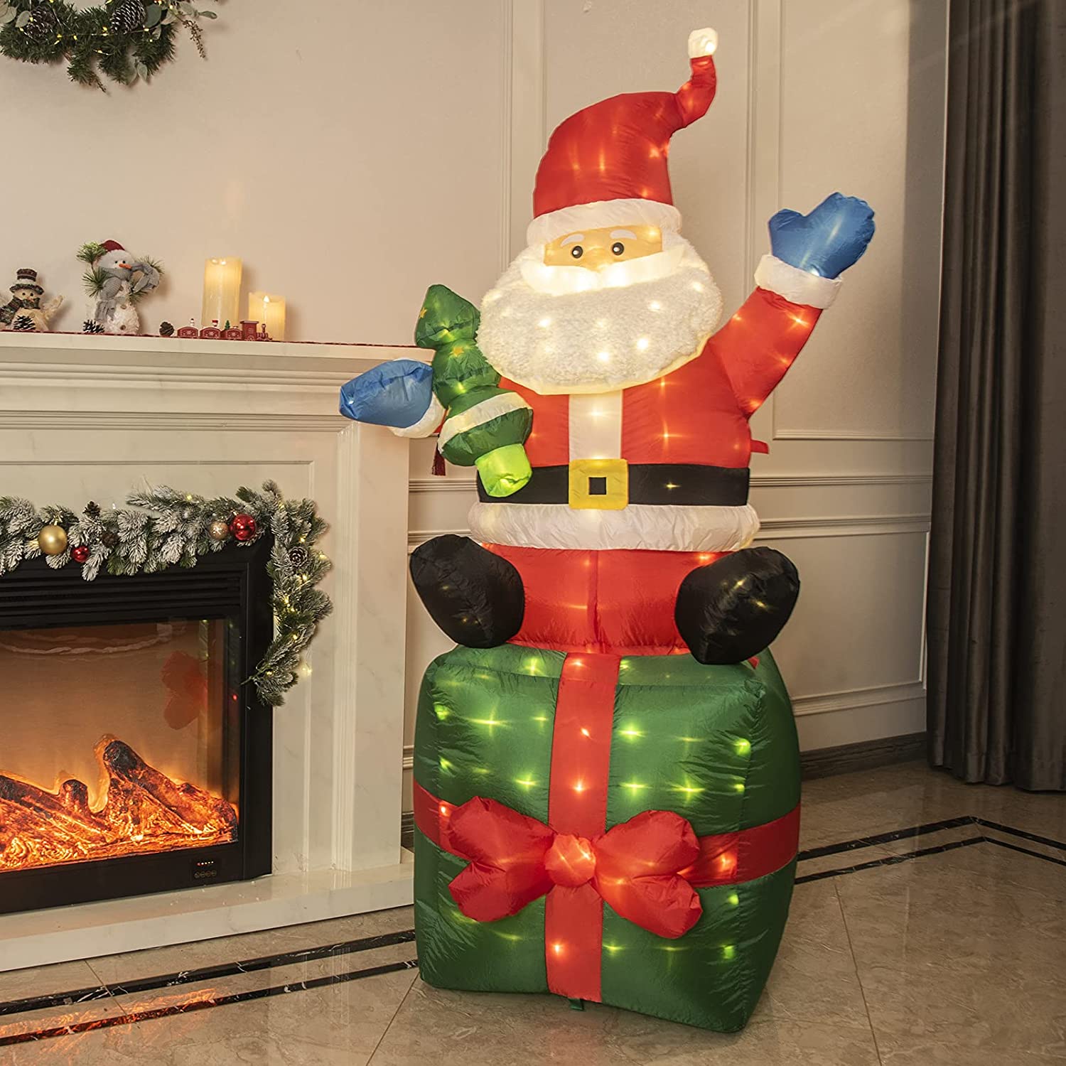 5.5FT Light up Inflatable Christmas Santa Claus