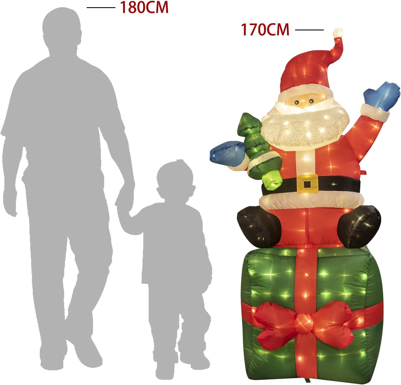 5.5FT Light up Inflatable Christmas Santa Claus