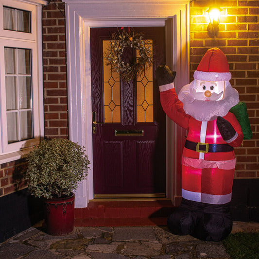 Outdoor Christmas Decoration - Inflatable Santa - 1.8m Height with LED Lights