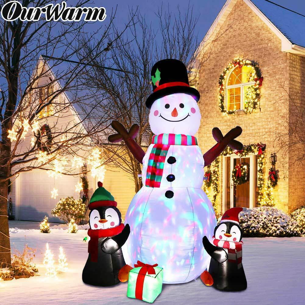 6FT Christmas Inflatable Snowman with Light Xmas Air Blown Outdoor Decoration GB