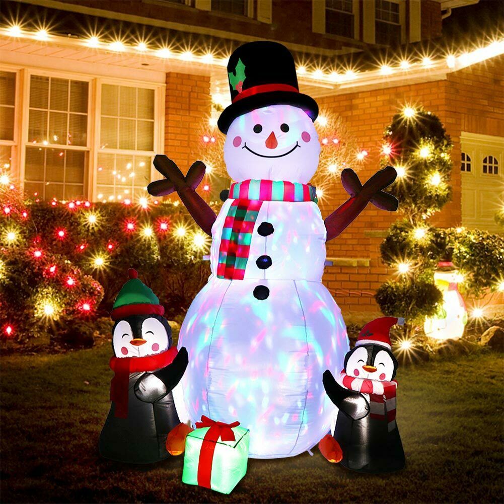 6FT Christmas Inflatable Snowman with Light Xmas Air Blown Outdoor Decoration GB