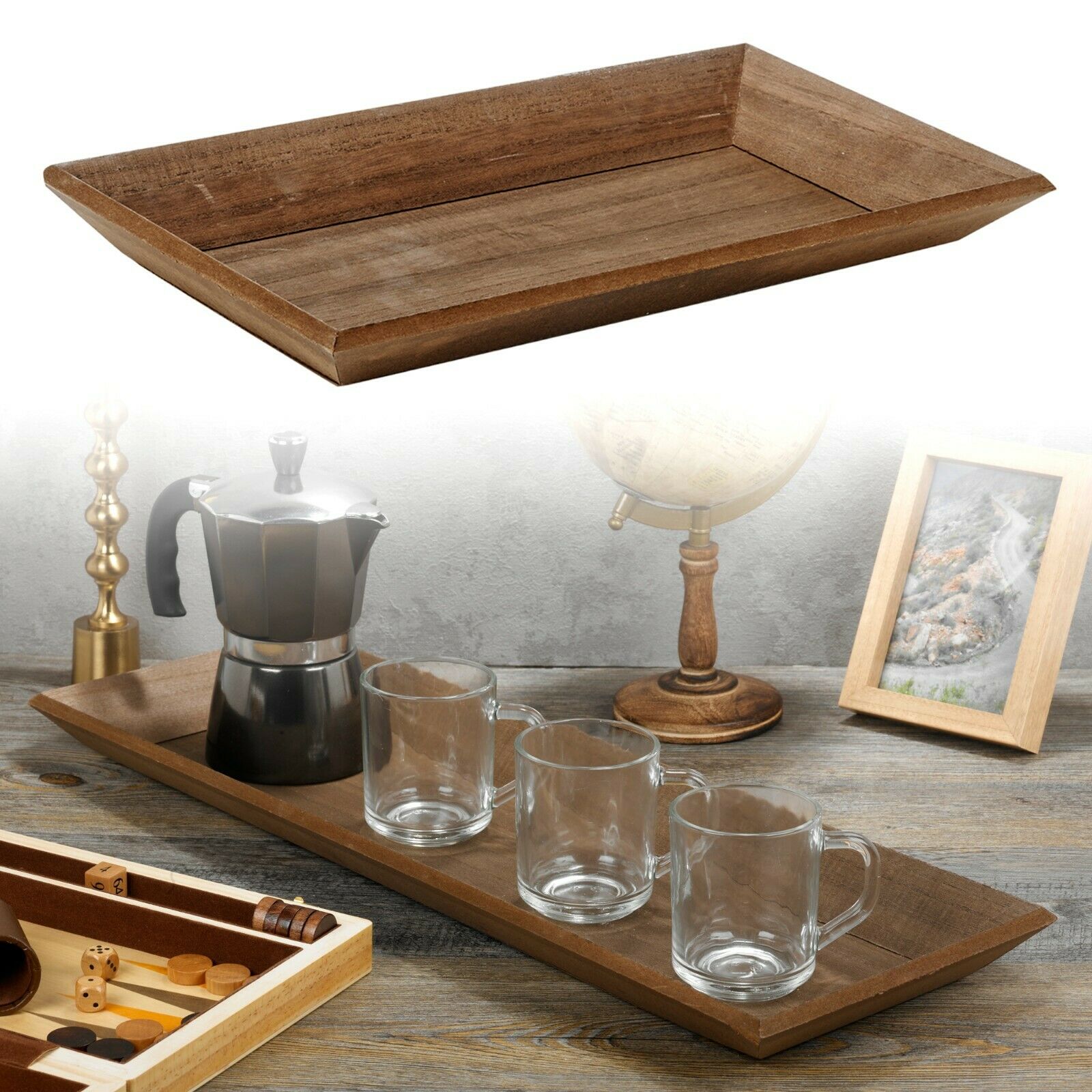 Brown Wooden Serving Tray