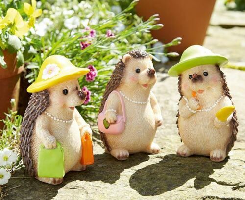 Set of 3 Hedgehog Garden Animal Ornaments Outdoor Statues