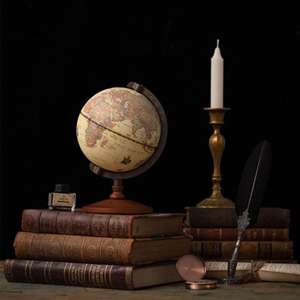 Antique Geographic Globes with A Wood Base