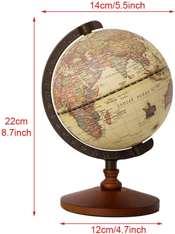 Antique Geographic Globes with A Wood Base