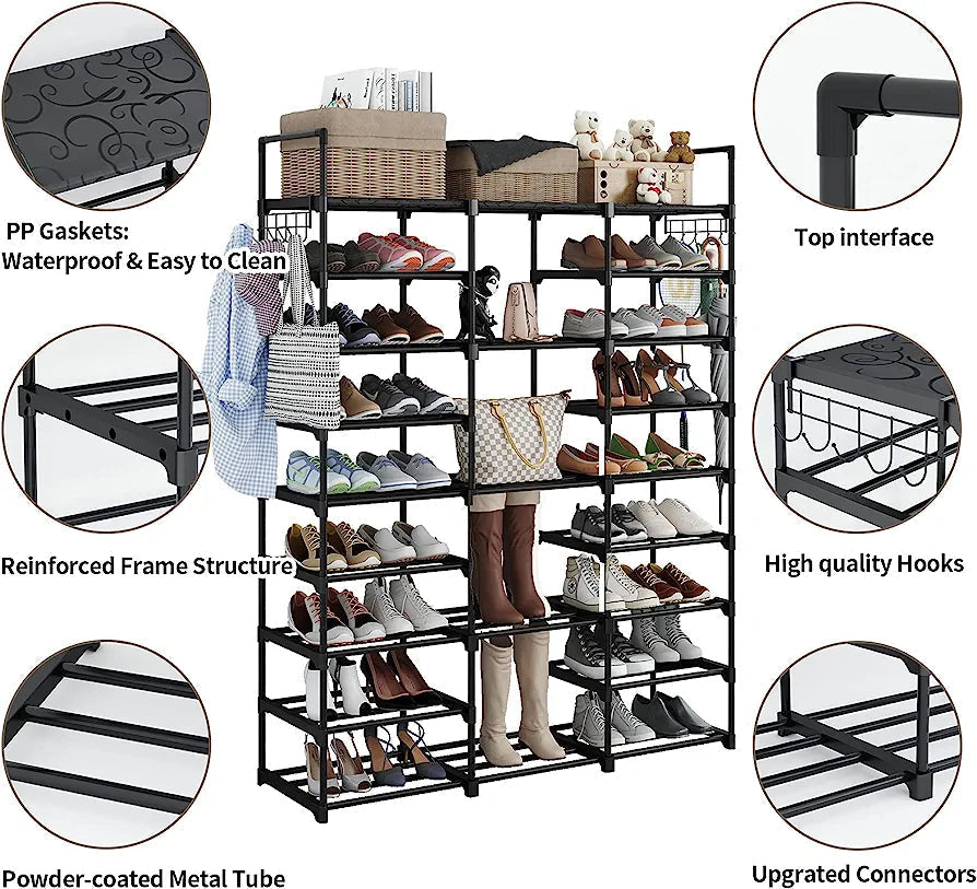 9 Tier Metal Shoe Rack