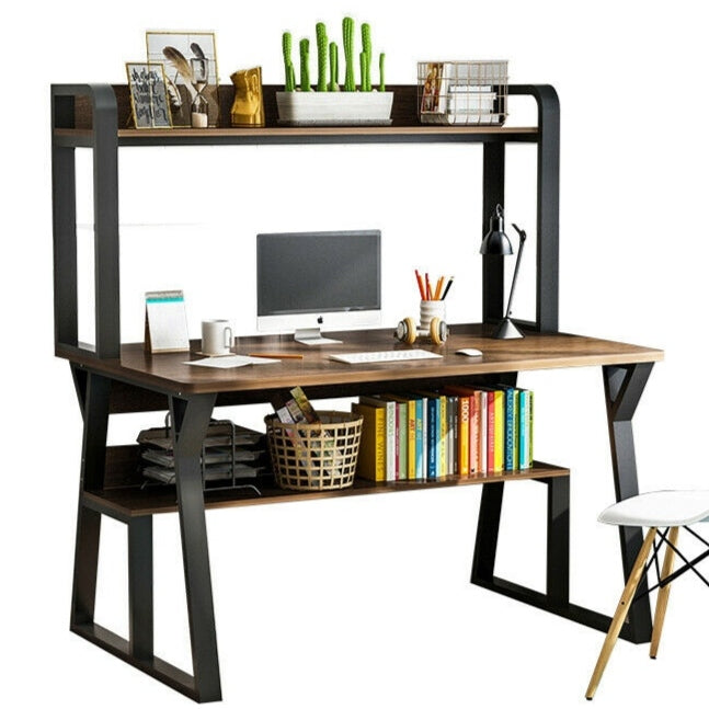 Desk With Storage Shelves