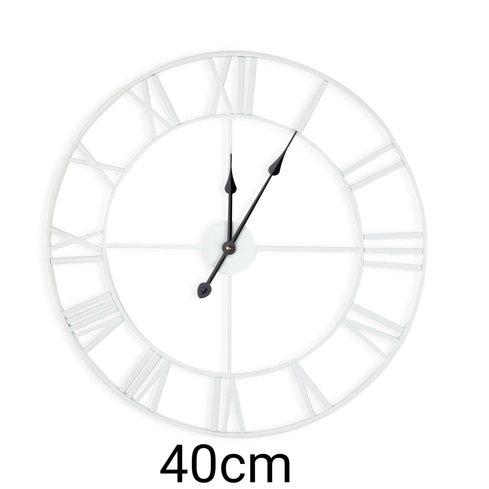 40cm White Roman Metal Wall Clock